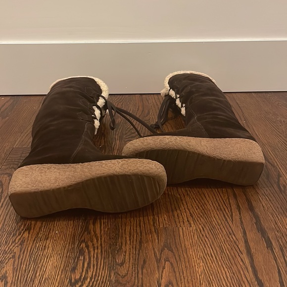 Michael Kors Suede Boots Wedge Heels in Brown Size 6 - Picture 4 of 5